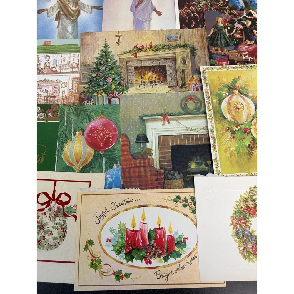 Vintage Christmas Cards Fronts ONLY Traditional Scrapbooking Decoupage Lot 50+